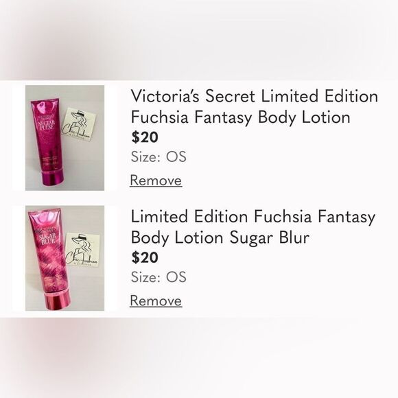 2 units bundle Victoria’s Secret Limited Edition Fuchsia Fantasy Body Lotion - Picture 1 of 4